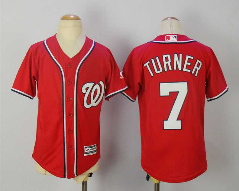 Youth Washington Nationals #7 Trea Turner Red Cool Base Stitched Jersey,We sell and wholesale Youth Washington Nationals #7 Trea Turner Red Cool Base Stitched Jersey on line form chian!